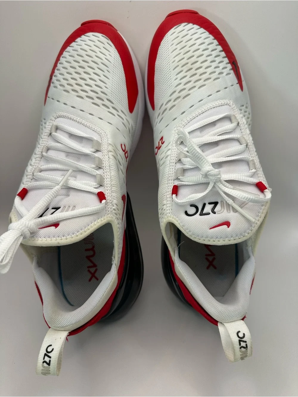 Nike Air Max 270 Men's White/Red Lightweight Athletic Shoes